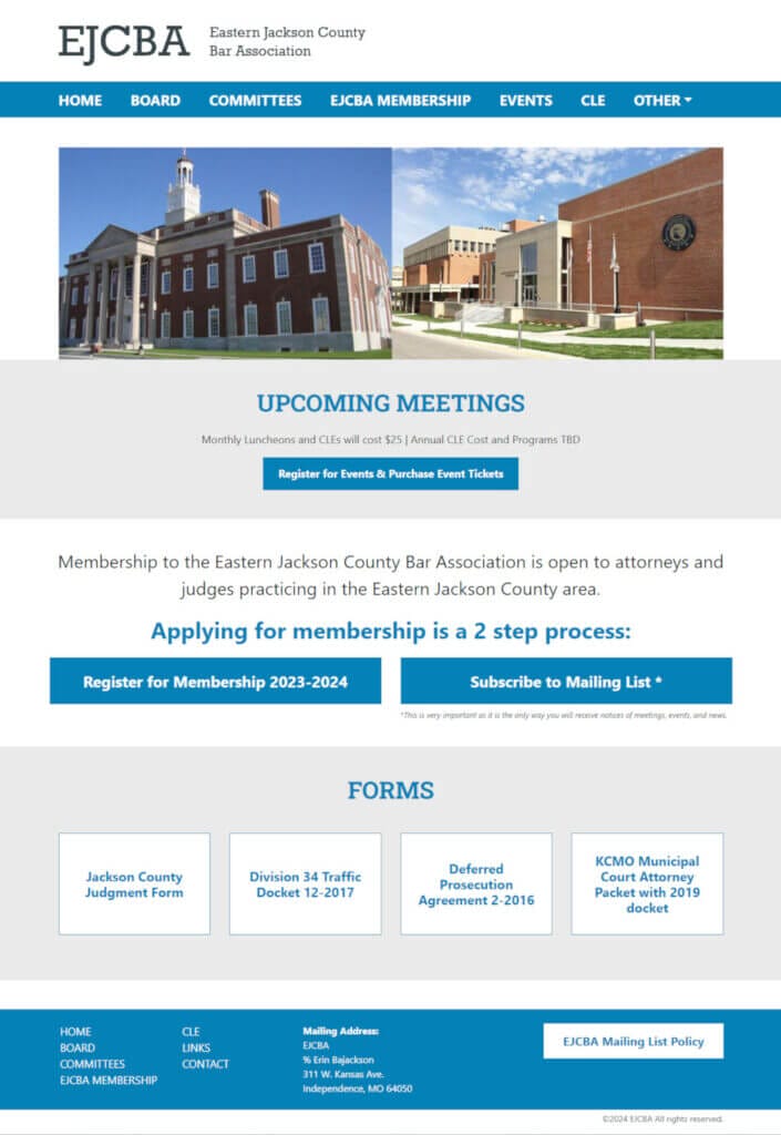 Eastern Jackson County Bar Association Web Design Project - Law and Attorney Website Designs