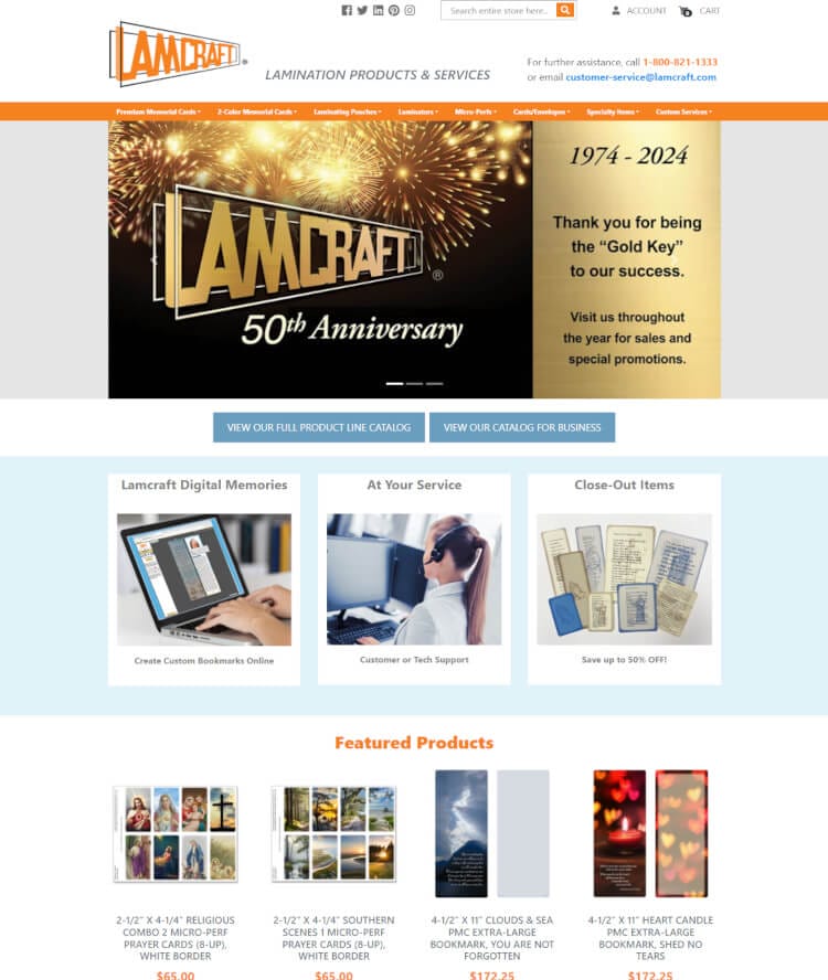 Magento E-Commerce web design for Lamcraft