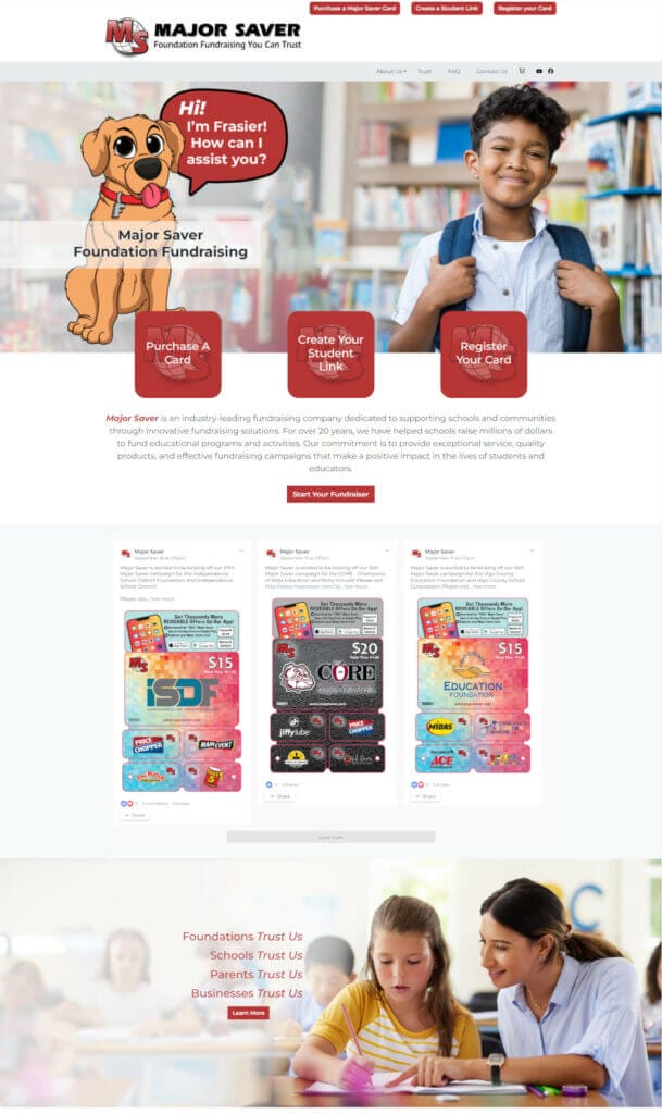 Major Saver Website Design