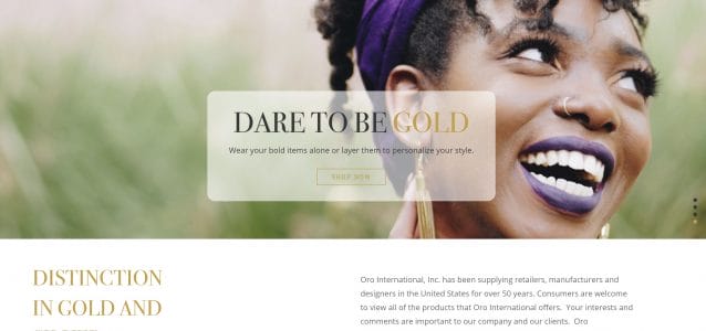 ORO International website design project example
