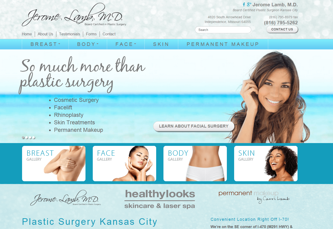 Kansas City Website for Plastic Surgeon Dr. Lamb
