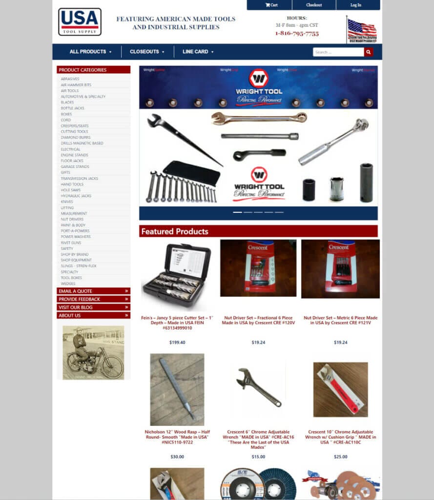 USA Tool Supply Web Design Project
