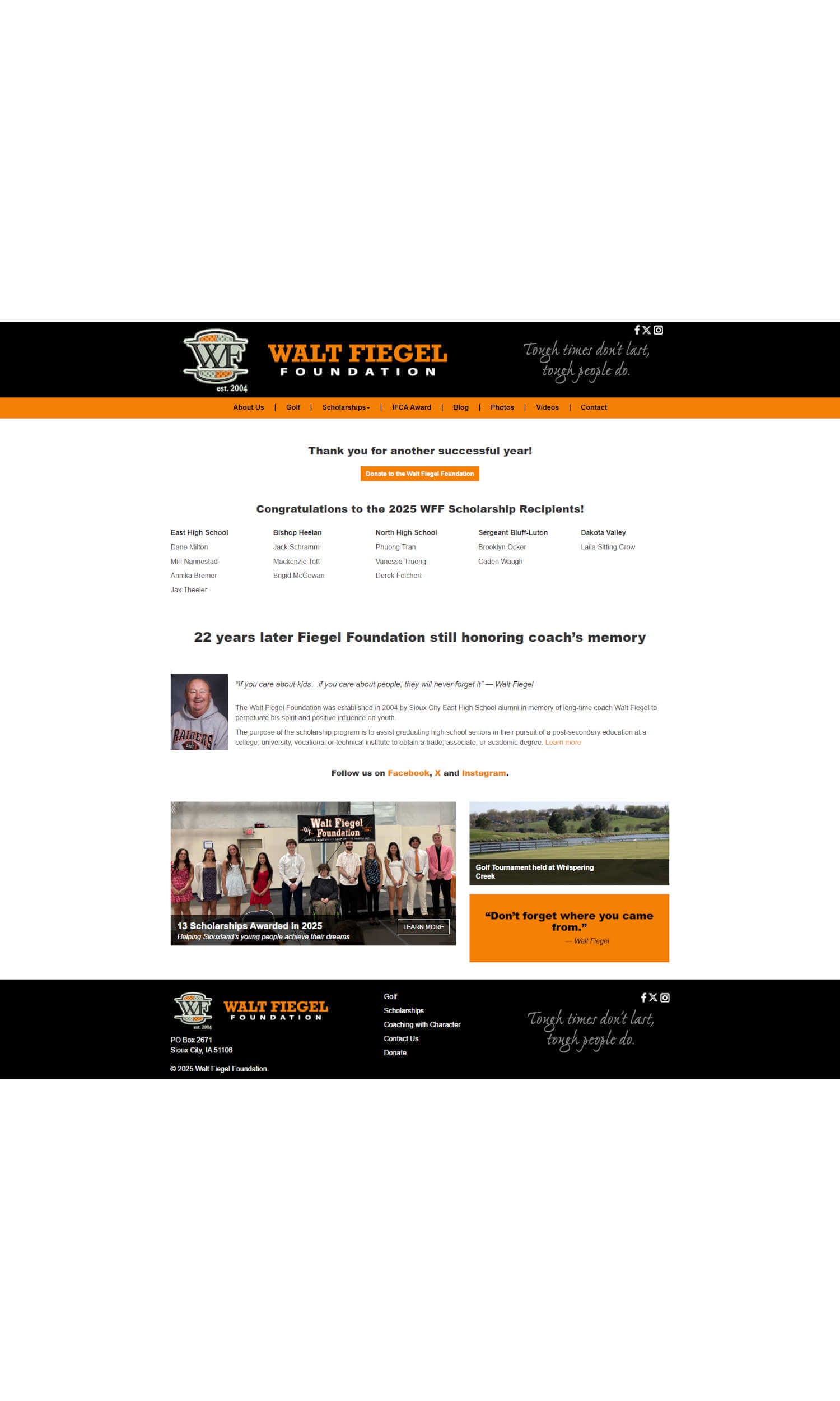 waltfiegel Walt Fiegel Foundation