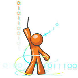 Web Development Programming Orange Guy Mascot